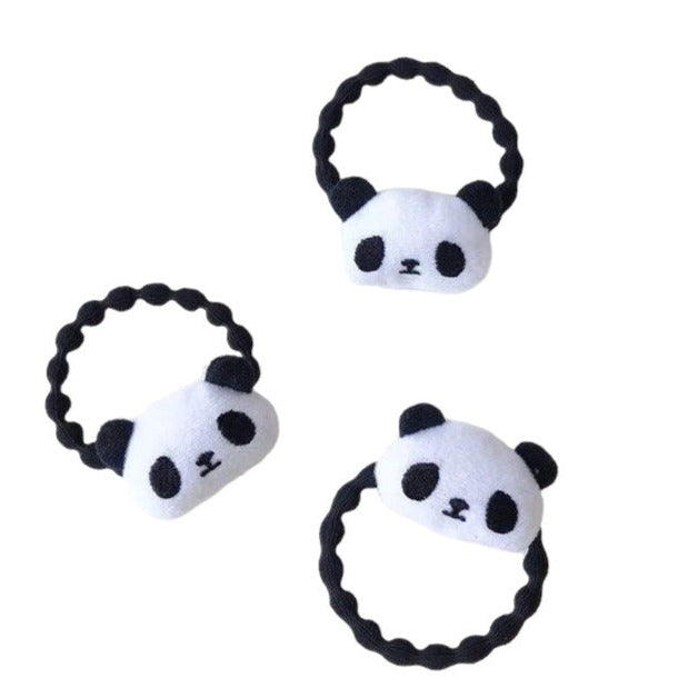 Panda Plush Hair Tie - white available at 1love2hugs3kisses Ibiza