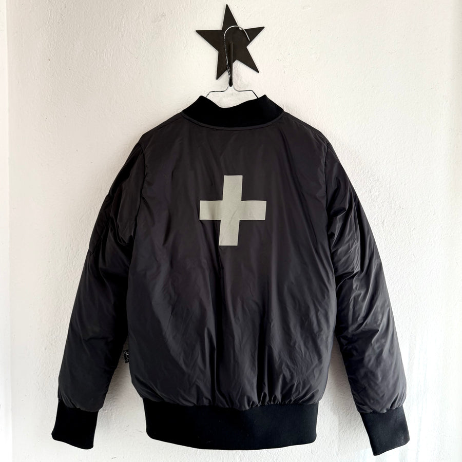 Pre-loved Nununu Kids Down Bomber Jacket Black - Size 8-9 Years available at 1love2hugs3kisses ibiza