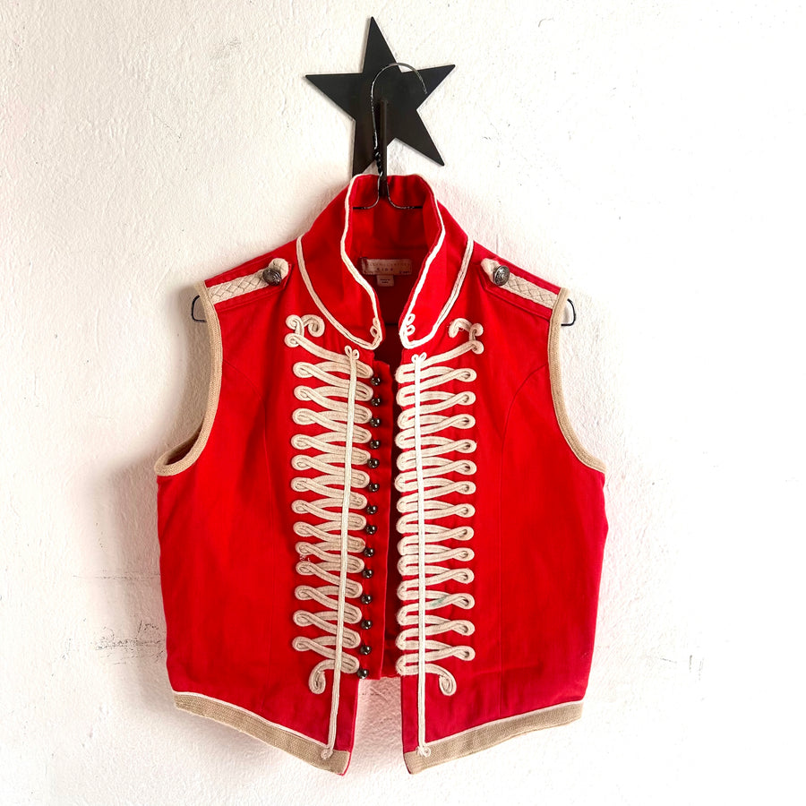 Pre-loved Stella McCartney Kids Vintage Military Waistcoat Red - Size 12 years available at 1love2hugs3kisses ibiza