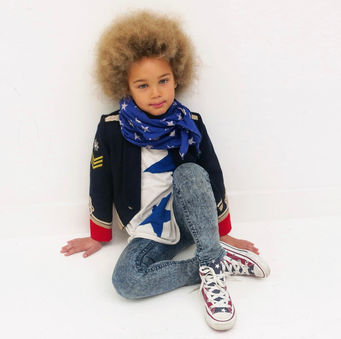 Pre loved Stella McCartney Kids Lee Vintage Military Wool Jacket Navy size 8 years