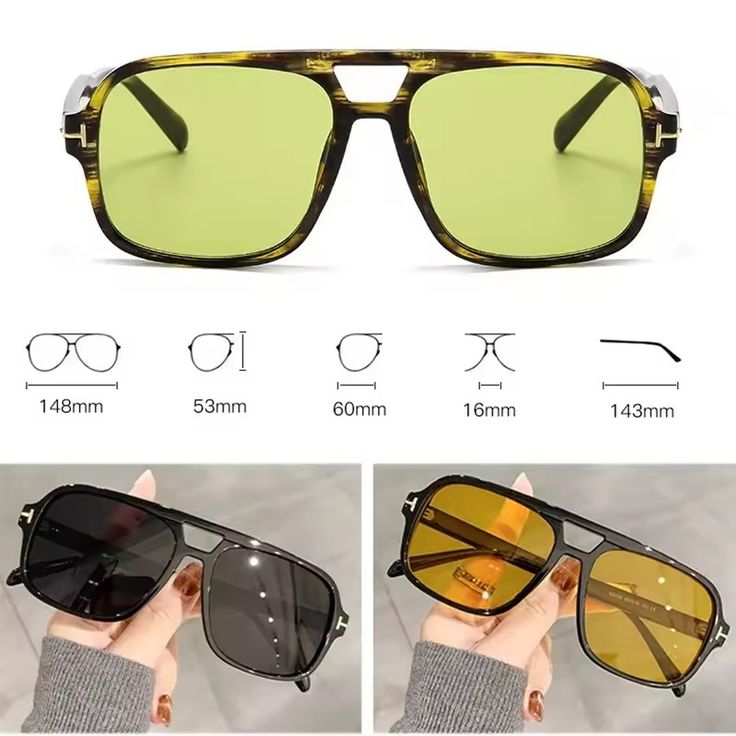 SquareDoubleBridgeSunglassesBlackPinkLens