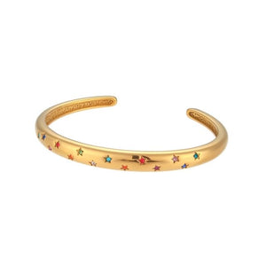 1Love 2Hugs 3Kisses Star Bangle Bracelet Multi Color