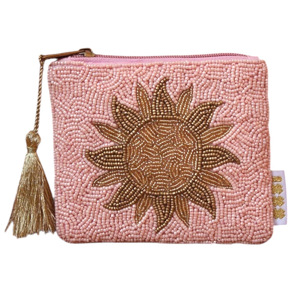 Sun Beaded Pouch - Pink from 1love2hugs3kisses Ibiza 
