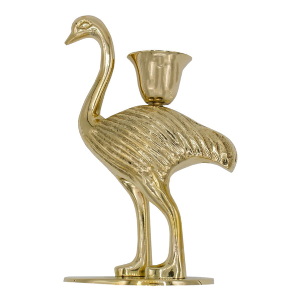 À la Collection Ostrich Candle Holder - Gold Available at 1love2hugs3kisses Ibiza
