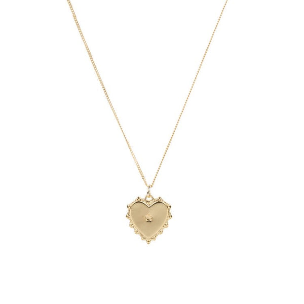A-La Star Heart Necklace Gold  available at 1love2hugs3kisses ibiza