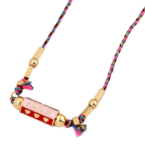 Amour Locket Necklace Pink Available at 1love2hugs3kisses Ibiza