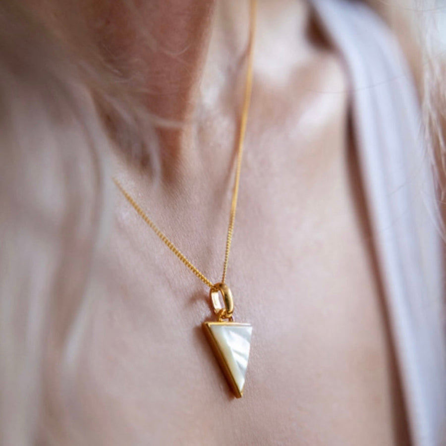 Angel Rocks Balance Mother Of Pearl Necklace - Gold Available at 1love2hugs3kisses Ibiza 