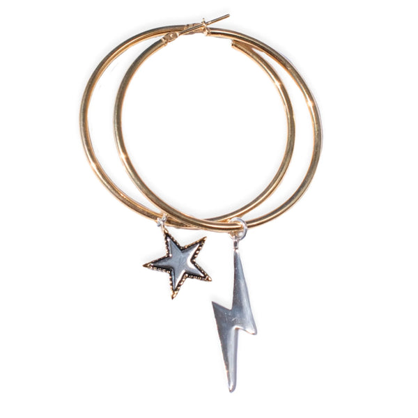 ANGEL ROCKS BOWIE HOOPS GOLD - STAR STRUC available at 1Love2Hugs3Kisses ibiza 