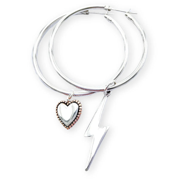 ANGEL ROCKS BOWIE HOOPS SILVER - LOVE STRUC available at 1Love2Hugs3Kisses ibiza 