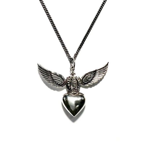ANGEL ROCKS DEVINE HEART NECKLACE SILVER available at 1Love2Hugs3Kisses ibiza 
