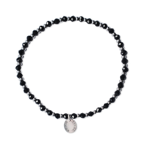 Angel Rocks Eclipse Stretch Bracelet - Black & Silver Available At 1love2hugs3kisses Ibiza