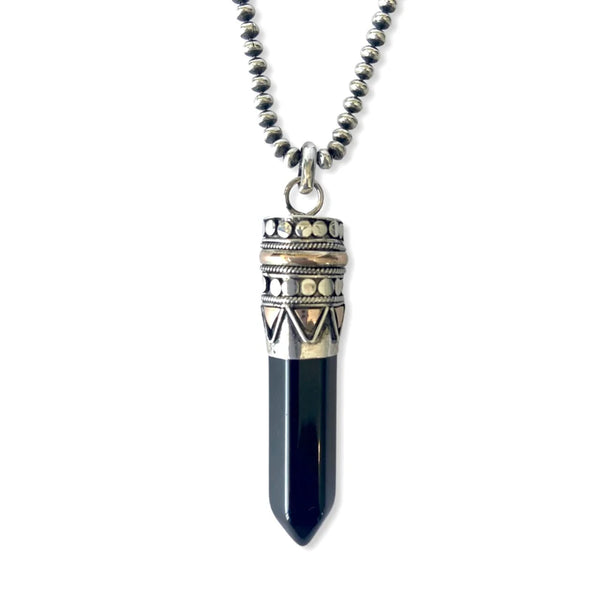 ANGEL ROCKS GODDESS ROCK CRYSTAL NECKLACE - BLACK ONYX available at 1Love2Hugs3Kisses ibiza 