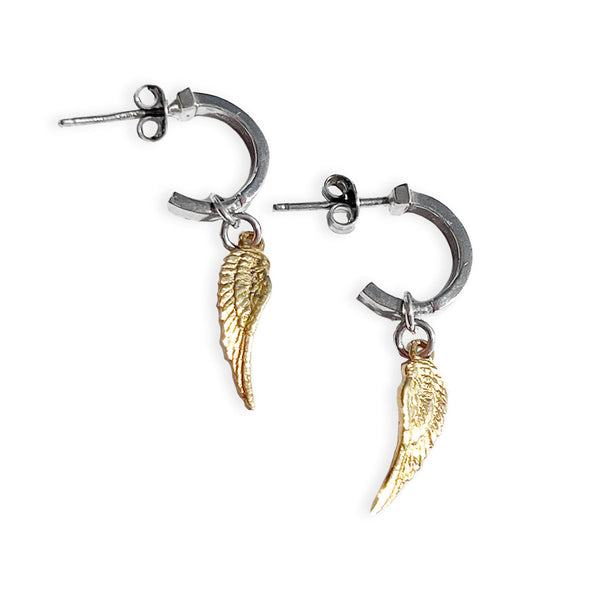 Angel Rocks Little Wings Mini Hoops - Gold & Silver Available at 1love2hugs3kisses Ibiza