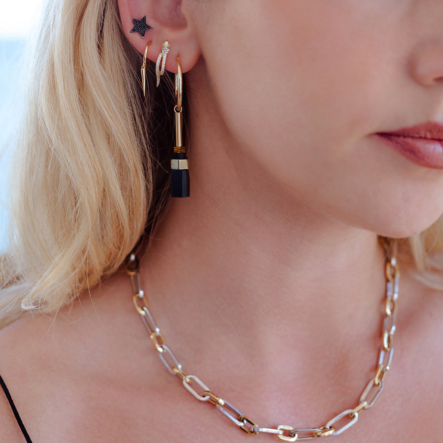 Angel Rocks Mixed Metal PaperClip Chain Necklace - Gold & Silver Available At 1love2hugs3kisses Ibiza
