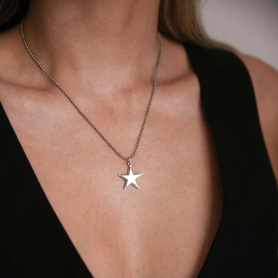 ANGEL ROCKS ROCK STAR ALL SILVER NECKLACE available at 1Love2Hugs3Kisses ibiza 