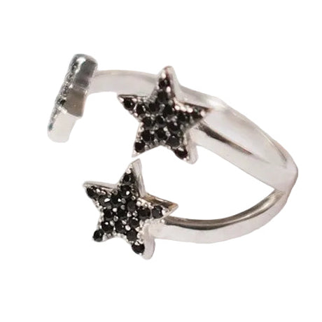 Angel Rocks Shooting Star Diamante Ring - Silver Available at 1love2hugs3kisses ibiza