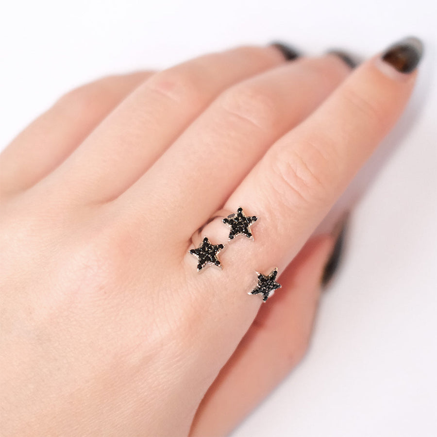 Angel Rocks Shooting Star Diamante Ring - Silver Available at 1love2hugs3kisses ibiza