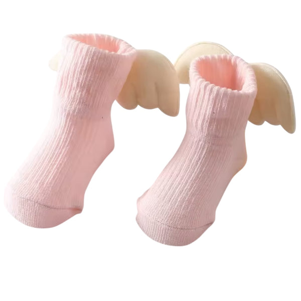 Angel Wings Baby Anti Slip Socks - Light Pink  available at 1love2hugs3kisses ibiza
