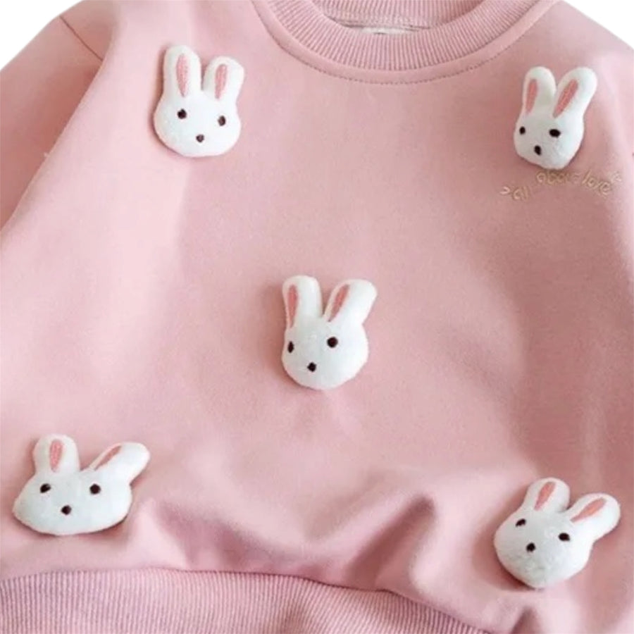 Baby All-Over Bunny Sweater Pink available at 1love2hugs3kisses ibiza