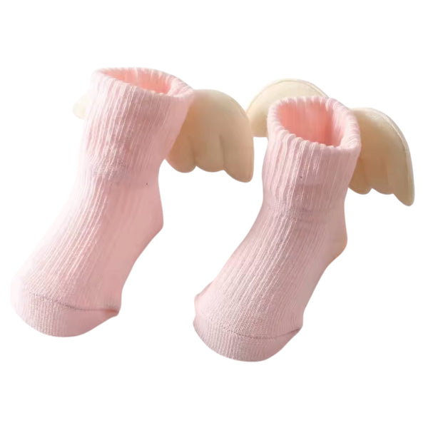 Baby Anti Slip Angel Socks Angel Wing - Light Pink  available at 1love2hugs3kisses ibiza