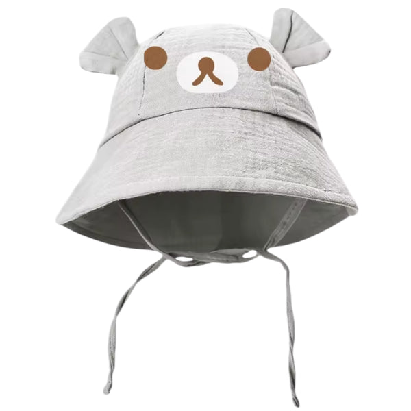 Baby Bear Bucket Sun Hat with Ears - Grey available at 1love2hugs3kisses ibiza