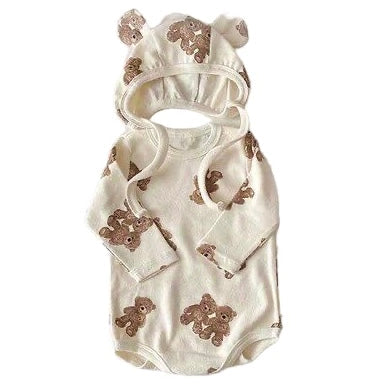 Baby Bear Longsleeve Onesie Set - Cream available at 1love2hugs3kisses ibiza