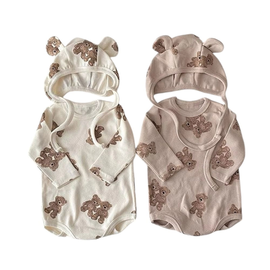 Baby Bear Longsleeve Onesie Set - Light Pink available at 1love2hugs3kisses ibiza