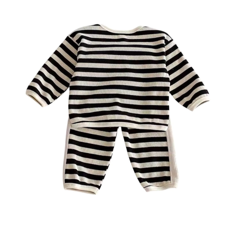 Baby Bear Two Piece Set Striped Black-White From 1love2hugs3kisses ibiza
