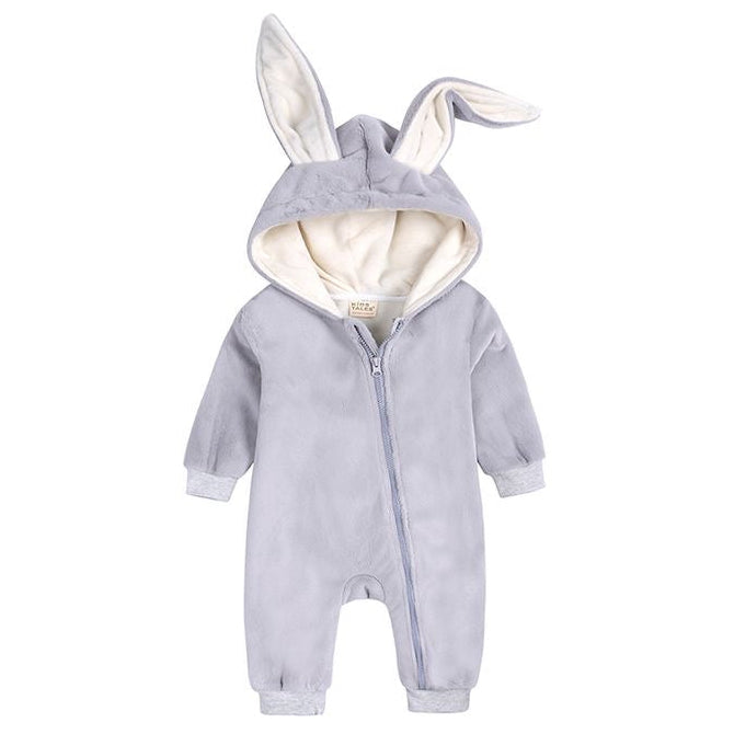 Baby Bunny Velour Jumpsuit - Soft Grey available at 1love2hugs3kisses ibiza