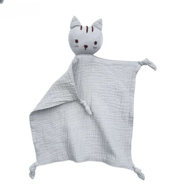 Baby Cuddle Cloth Cat Grey – soft comfort toy for babies from 1Love 2Hugs 3Kisses Ibiza