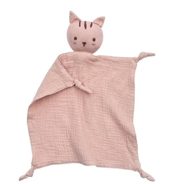 Baby Cuddle Cloth Cat Pink – soft comfort toy for babies from 1Love 2Hugs 3Kisses Ibiza