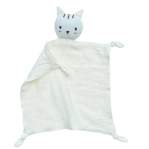 Baby Cuddle Cloth Cat White – soft comfort toy for babies from 1Love 2Hugs 3Kisses Ibiza