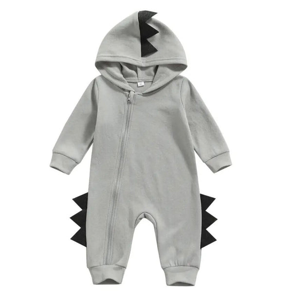 Baby Dino Jumpsuit Grey Black available at 1love2hugs3kisses ibiza