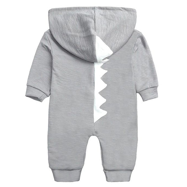 Baby Dino Jumpsuit Grey White Available at 1love2hugs3kisses Ibiza