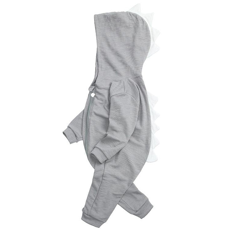Baby Dino Jumpsuit Grey White Available at 1love2hugs3kisses Ibiza