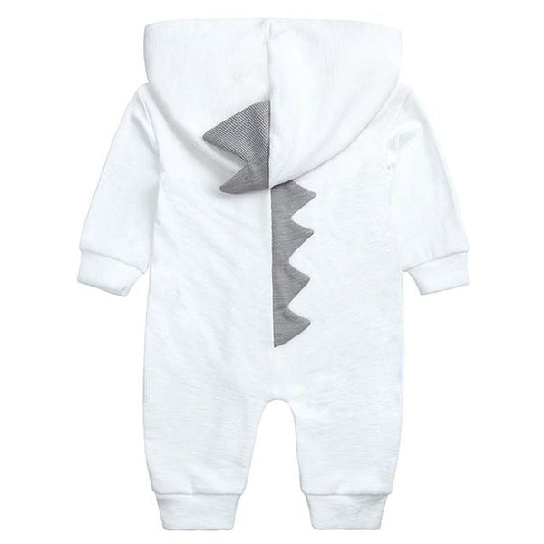 Baby Dino Jumpsuit White Grey Available at 1love2hugs3kisses Ibiza 