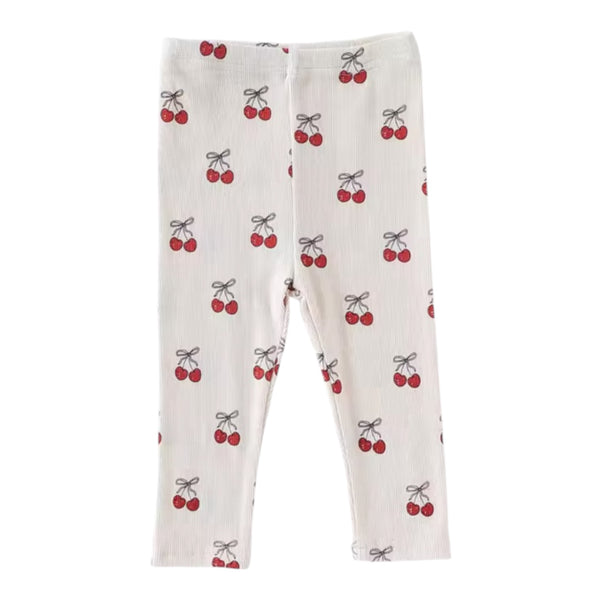 Baby Girl Cherry Leggings – White & Red available at 1love2hugs3kisses ibiza