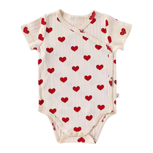 Baby Girl Heart Wrap Onesie – Cream & Red available at 1love2hugs3kisses ibiza