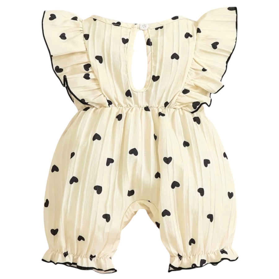 Baby Heart Frill Romper - cream Available at 1love2hugs3kisses Ibiza