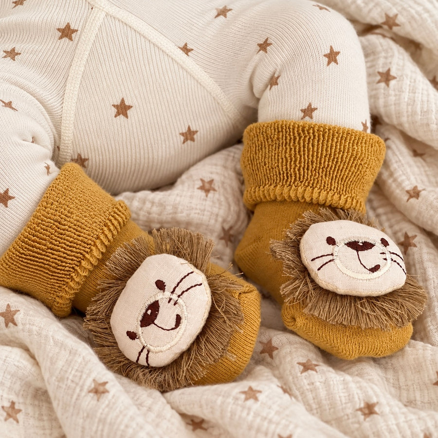 Lion Baby Anti Slip Socks Yellow available at 1love2hugs3kisses