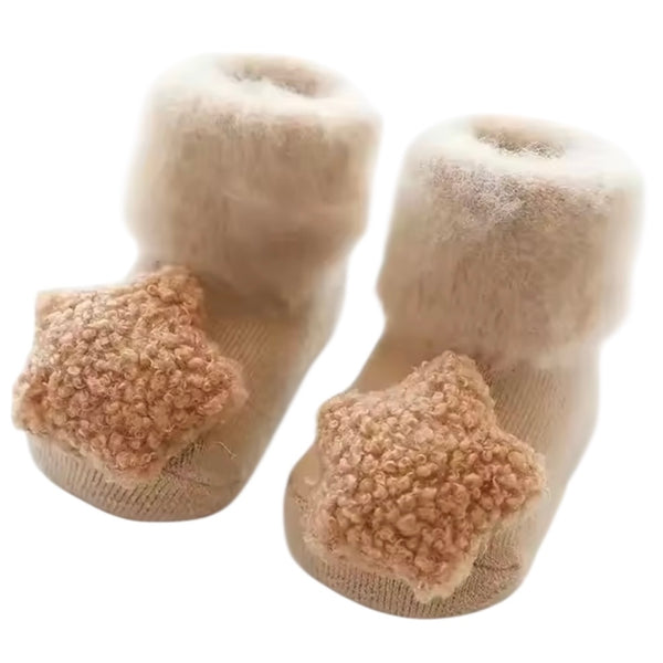 Baby Plush Star Anti Slip Socks – Beige available at 1love2hugs3kisses ibiza