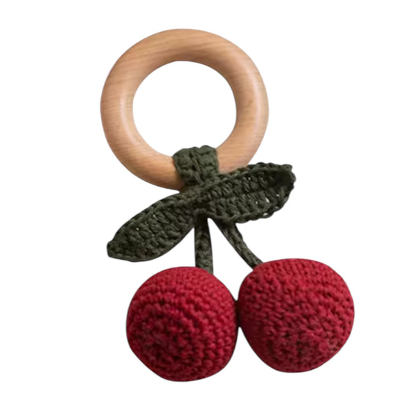 Baby Rattle Crochet Cherry Teether available at 1love2hugs3kisses ibiza