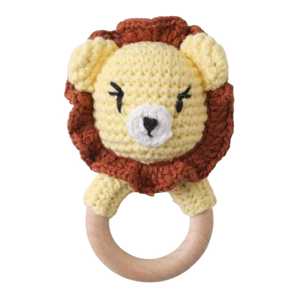 Baby Rattle Crochet Lion Teether - Honey Available at 1love2hugs3kisses Ibiza