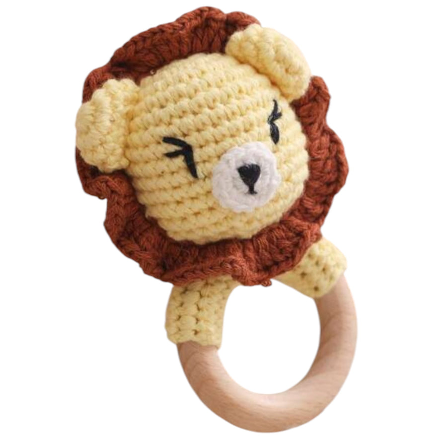 Baby Rattle Crochet Lion Teether - Honey Available at 1love2hugs3kisses Ibiza