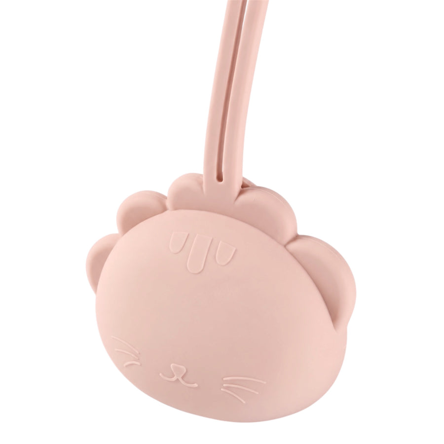 Baby Silicone Pacifier Holder Cat – Pink