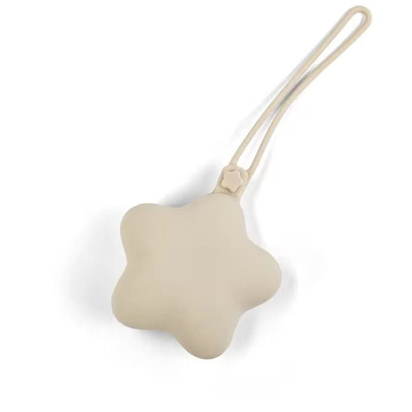 Baby Silicone Pacifier Holder Star Cream available at 1love2hugs3kisses ibiza