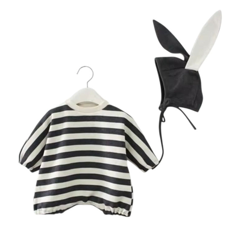 1love2hugs3kisses Baby Striped Onesie + Bunny Hat available at 1love2hugs3kisses ibiza