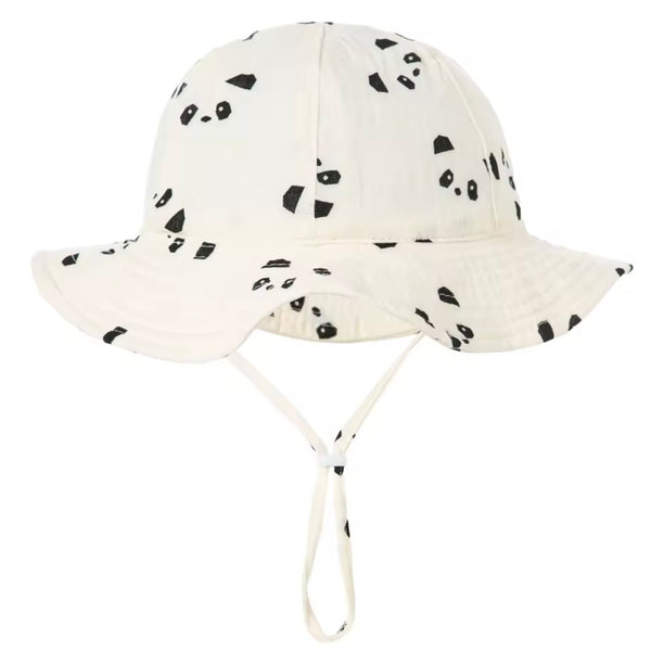 Baby Sun Hat with Panda Print – Cream available at 1love2hugs3kisses ibiza