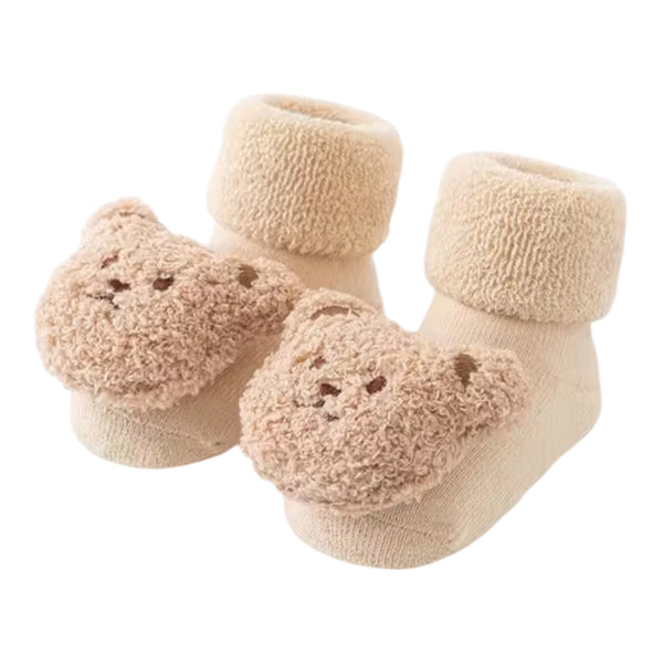 Baby Teddy Bear Anti Slip Socks Beige available at 1love2hugs3kisses