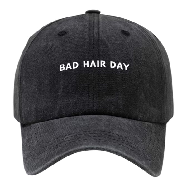 Bad Hair Day Vintage Washed Baseball Cap – Black Available At 1love2hugs3kisses Ibiza